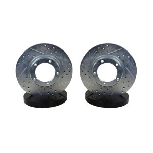 Toyota Tacoma Brake Rotors (2) - Front - Baer Brakes - Claw Performance, Slot & Drilled - Zinc-Plated - `98-`04
